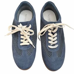 Seychelles Naples Sneaker size 8M Blue Suede Lace Up Court Shoes